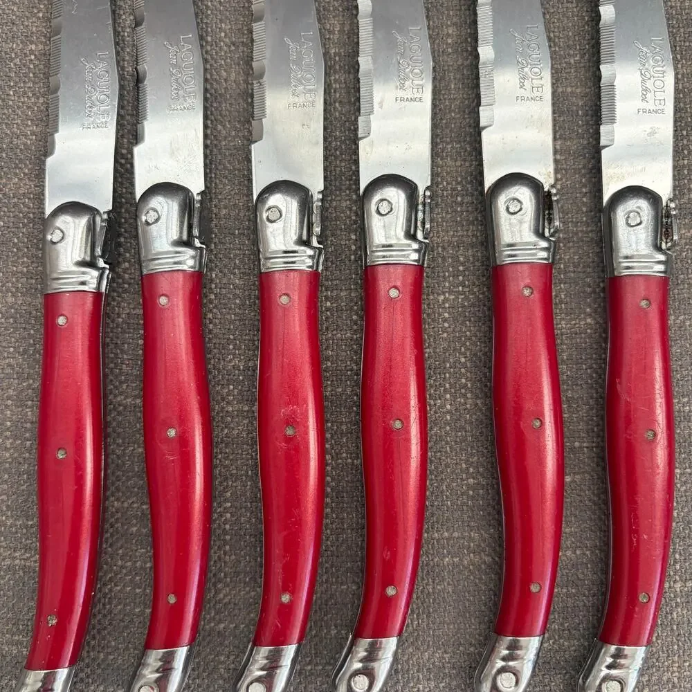 Laguiole Jean Dubost Red Steak Knives Set of 6